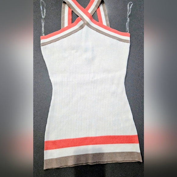 VENUS Tops - Venus Striped Ribbed Knit Halter Top